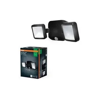 OSRAM LED-Außenleuchte mit Dämmerungssensor und Bewegungsmelder Battery LED Spotlight Double, schwarz 10 W, 1 St.