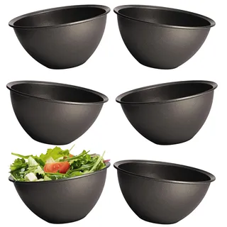 Hausfelder Salatschüssel Bowl Set, 6-teiliges Schüssel Set aus Kunststoff BPA-frei, Servierschale, Snackschalen, Müslischalen (6 Stk. Schüsseln 0,7L ohne Deckel)