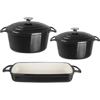 Vogue Kochen Wie Die Profis Set Von 3X Kochgeschirr Aus Gusseisen