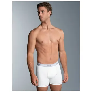 Boxer TRIGEMA "TRIGEMA Bequeme Pants mit Webgummibund", Herren, Gr. S, 1 Stk., weiß, 95% Baumwolle, 5% Elastan, Unterhosen Boxer