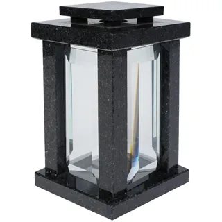 Grab-Lampe Granit Star Galaxy Friedhof-Leuchte modern hochwertig Grab-Schmuck