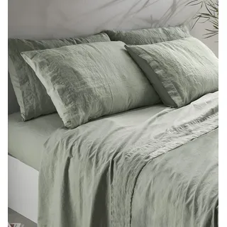 Creole Manila Bettwäsche-Set, Lino, Mango, Doppelbett, 4 Einheiten