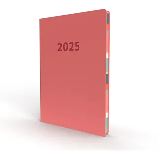 Collins Edge Mira Terminplaner 2025 – A5 Wochenansicht und Bullet Journal – Rosa – (EDMR153.50-25) – Wochenplaner mit Soft-Touch-Cover und farbigen Seitenkanten