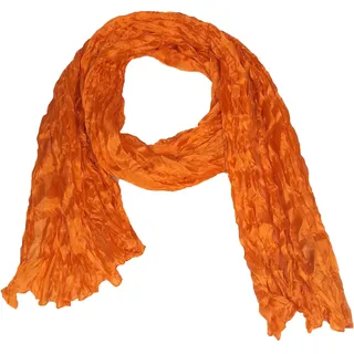 Knitterschal Halstuch Schal XXL orange Seide 180x90cm Crinkle - Orange