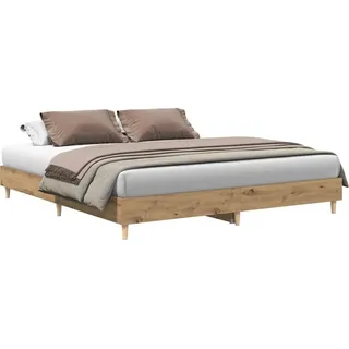 vidaXL Bettgestell ohne Matratze Artisan-Eiche 200x200cm Holzwerkstoff