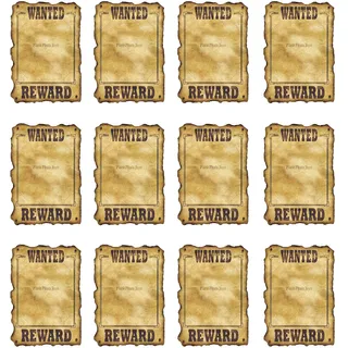 Beistle Western Wanted Schild 12 Stück