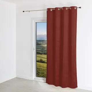 HomeMaison.com Unifarbener Vorhang in Samt-Optik, Sienne-Erde, 140 x 260cm