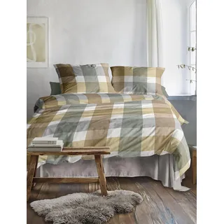IRISETTE Koala 8622 kariert Gold 135 x 200 cm + 2 x 80 x 80 cm