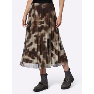 heine Plisseerock, braun