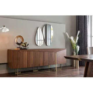 Sideboard Kommode Anrichte Spiegel Holz Braun Esszimmer Schränke Set - Braun