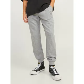 Sweathose JACK & JONES "JPSTGORDON Jogpants mit Kordelzug und bequemem Schnitt", Herren, Gr. XXL, N-Gr, grau (light grau melange), angeraute Sweatware, Obermaterial: 100% Baumwolle, bedruckt, meliert, bequem normal, Hosen Sweathose, unifarben, modisch, bequem, Baumwolle