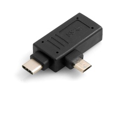System-S USB Typ A 3.0. Buchse auf Micro USB Stecker und USB Typ C 3.1 90° OTG Host Cable Flash Drive Verbindung für Smartphone Tablet PC