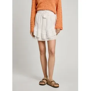 Pepe Jeans für Damen. PL901188 Elena kurzer Rock (XL), Weiß, Lässig, Baumwolle