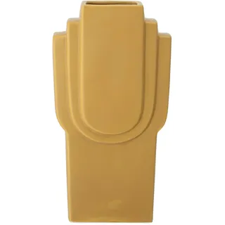 Bloomingville Ata Vase, in der Farbe Gelb, aus Steingut, Maße: L16,5xH30,5xW7,5 cm, 82050038