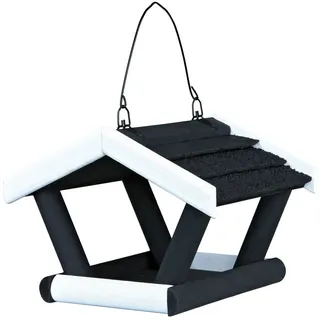 Trixie 55803 natura Futterhaus zum Hängen, 17 × 19 × 14 cm, schwarz/weiß