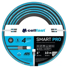 Cellfast SMART PRO ATS 4-lagiger Gartenschlauch ATS Trikotgewebe Flexibel Knickfest UV und Algenfest (1" 10 m)