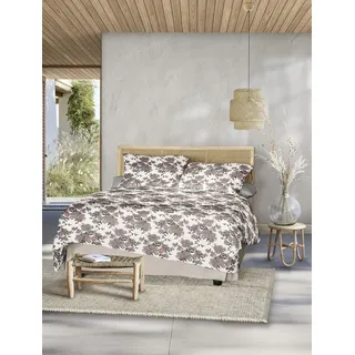 IRISETTE Easy-HK 8618 Floral Grau 135 x 200 cm + 80 x 80 cm