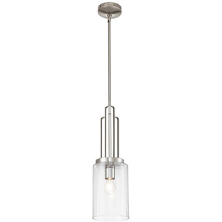 Elstead Lighting Hängeleuchte , Nickelfarben , Metall, Glas , 69.8 cm , Grüner Punkt, RoHS , höhenverstellbar , Lampen & Leuchten, Innenbeleuchtung, Hängeleuchten, Pendelleuchten