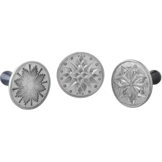 Nordic Ware Keksstempel, silber, Holzgriff, verschiedene Motive, Sternenhimmel, NW 01270