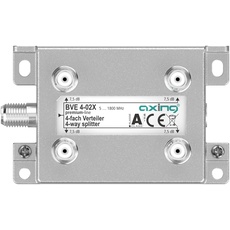 Axing BVE 4-02X 4-Fach Verteiler 7,5 dB 5-1800 MHz TV Data Internet Kabelfernsehen