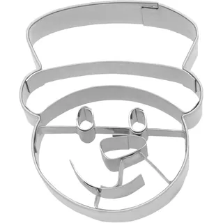 Birkmann, Schneemann Kopf Ausstecher, zum Ausstechen und Dekorieren von Plätzchen, Marzipan und Fondant, Edelstahl, spühlmaschinengeeignet, 6 cm