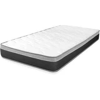 WIN REST Federkernmatratze, 80 x 200 cm, für kleines Einzelbett, mittlere Festigkeit, Höhe 20 cm, verstärkter Taschenfederkern, profilierter Schaumstoff, milbendicht und hypoallergen, Young Spring