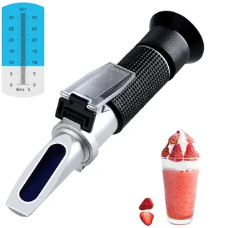 XRCLIF Refraktometer Hydrometer mit ATC, Brix Refraktometer 0-32% Messung des Zuckergehalts in Früchten, Refraktometer Saccharimeter für Brix Hydrometer Ersatz