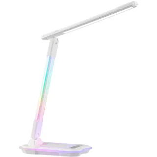 Novel Led-Schreibtischleuchte , Weiß , Kunststoff , Uni , länglich , F , 18.1x12.1x31.6 cm , RoHS, Ce , Farbwechsler, 3 Helligkeitsstufen, schwenkbar, verstellbare Arme, USB-Anschluss zum Laden von Smartphones, kabelloses Laden, Handyladefunktion, Farbtemperaturwechsler, transportabel , Lampen & Leuchten, Innenbeleuchtung, Tischlampen, Schreibtischlampen