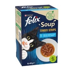 30x48g Ocean Selection Felix Soup Snackuri pentru pisici