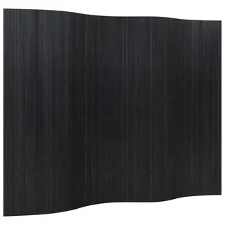 vidaXL Paravent Schwarz Breite 250 Cm Höhe 165 Cm Bambus , Holz , 0.2x165x250 cm , Wohnzimmer, Raumteiler, Paravents