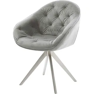 DeLife Esszimmerstuhl Gaio-Flex Samt grau