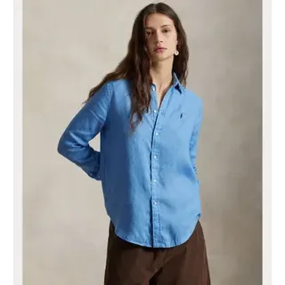 Polo Ralph Lauren für Damen. 211970730510 Classic Fit Leinenhemd hellblau (XL), Lässig, Langarm