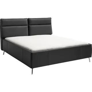 Polsterbett HOME AFFAIRE "Cozy Town", schwarz, B:226cm H:108cm L:236cm, 100% Leder, Betten, Polsterbett, inkl. 7-fache Einlegetiefenverstellung & saugroboterfreundliche Höhe