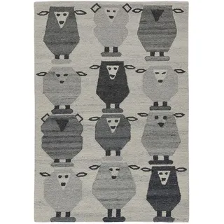 Natur Pur Handtuftteppich Natur Kids - Kinderteppich mit Schafdesign 140 x 200 cm , Grau , Textil , Tiere , Rechteckig , 140x200 cm , Care & Fair , antistatisch , Teppiche und Böden, Teppiche, Kinderteppiche