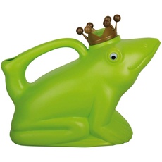 Esschert Design Gießkanne, Wasserkanne Motiv Froschkönig in grün aus Kunststoff, ca. 24 cm x 12 cm x 20 cm