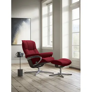 Stressless® Relaxsessel »Mayfair«, (Set, Relaxsessel mit Hocker), mit Hocker, mit Cross Base, Größe S, M & L, Holzakzent Wenge rot