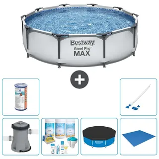 Bestway Steel Pro MAX Rund - 305x76 cm - 7-teilig S21668 - Grau