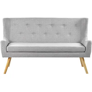 BELIANI Sofa Grau Polsterbezug 2-Sitzer Küchensofa mit Holzgestell Modern Wohnzimmer Salon Möbel Wohnecke Sitzecke Küche - Grau