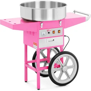 Royal Catering RCZC-1200-W Zuckerwattemaschine mit Wagen, Fun Kitchen, Rosa