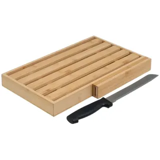 Space Home - Brotbrett mit Messer - Brett mit Herausnehmbarem Gitter für Krümel - Brotbrett mit Krümelsammler - Holzbrett - Brot Schneide Brett - Brotschneidebrett - Brotschneidebrett mit Messer