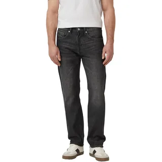 Straight-Jeans S.OLIVER, Herren, Gr. 36, Länge 34, grau (dk grau), Denim/Jeans, Obermaterial: 99% Baumwolle, 1% Elasthan, straight fit normal, Jeans Straight-Jeans, Regular Fit, Mid Rise
