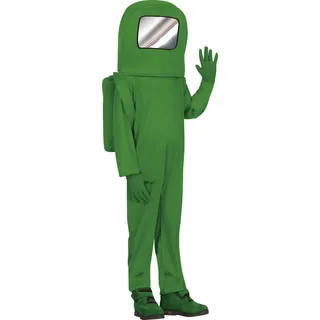 Sus Looking Groene Space Invader Onder Ons Among Us Astronaut Kind Kostuum