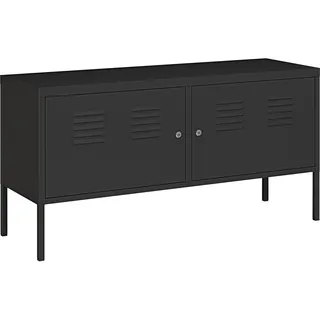 [en.casa] Sideboard Pyhtää 118x40x60cm Stahl Schwarz