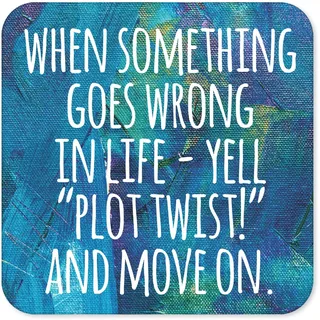 Lustige Getränke-Untersetzer | Neuheit Büro Tasse Untersetzer | Kind Plot Twist Biermatte | sarkastisches Wohnaccessoire | Silly Joke Coffee CC98