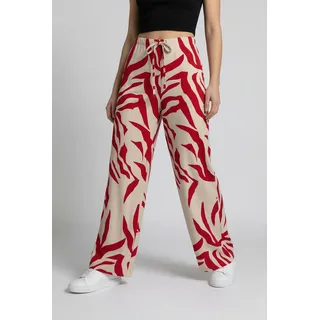 Schlupfhose ONLY "ONLSAKURA LOOSE PULL UP PANTS WVN", Damen, Gr. S (36), N-Gr, rot (barbados cherry aop:flower), Web, Obermaterial: 55% Viskose, 45% Nylon, bedruckt, loose fit lang, Hosen Schlupfhose, Viskosemischung, loose fit