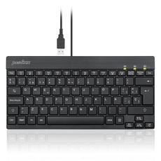 Perixx PERIBOARD-426 Mini-Tastatur mit niedrigem Profil und USB-Kabel, Schwarz, spanische Konfiguration