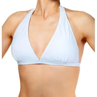 Triangel-Bikini-Top AQUARTI "Bikini Oberteil Damen Bikini Top Oberteil Triangel Neckholder Push Up Padded Zum Binden", Damen, Gr. 36, N-Gr, weiß (design 041, zum binden, weiß), Obermaterial: 80% Polyamid PA. 20% Elasthan EL., Bikini-Oberteile Triangel-Bikini-Top