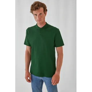 Herren Piqué Polohemd Id.001 mit flachem Kragen und verstärkter 2-Knopf-Leiste - Gelb