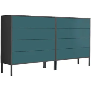 MID.YOU SIDEBOARD Anthrazit, Petrol - 158x86x33 cm