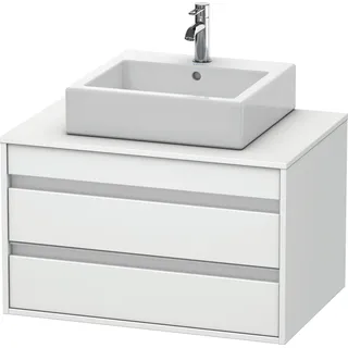 Duravit Ketho Konsolenwaschtischunterbau wandhängend, 800x496x550 mm, 2 Schubkästen, für Aufsatzbecken mittig, KT665401818, Farbe: Weiß Matt Dekor
